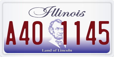 IL license plate A401145