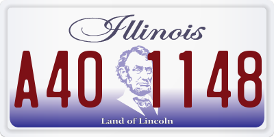 IL license plate A401148