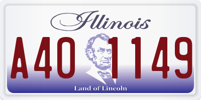 IL license plate A401149