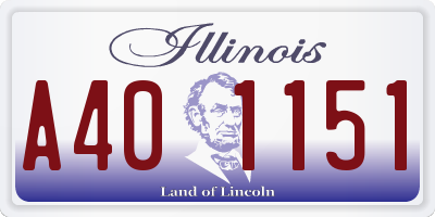 IL license plate A401151
