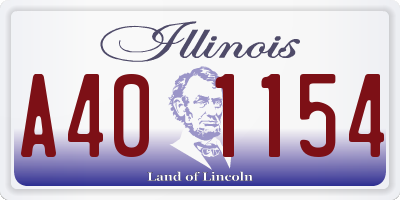 IL license plate A401154