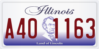 IL license plate A401163