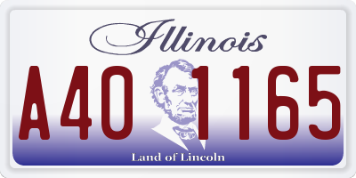 IL license plate A401165