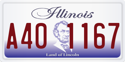 IL license plate A401167