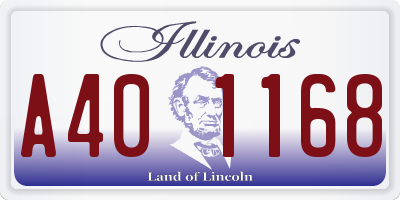 IL license plate A401168