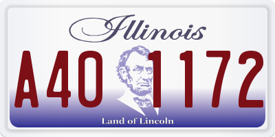 IL license plate A401172
