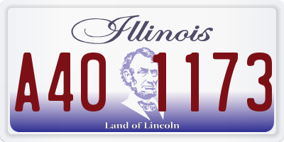 IL license plate A401173