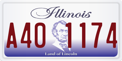 IL license plate A401174