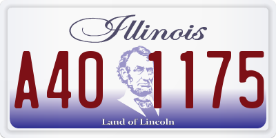 IL license plate A401175