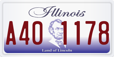 IL license plate A401178