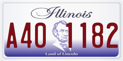 IL license plate A401182
