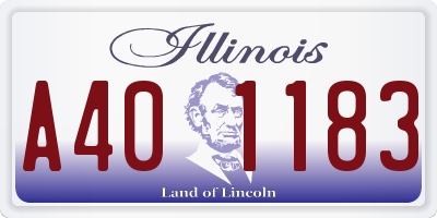 IL license plate A401183