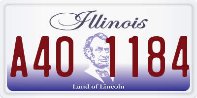 IL license plate A401184