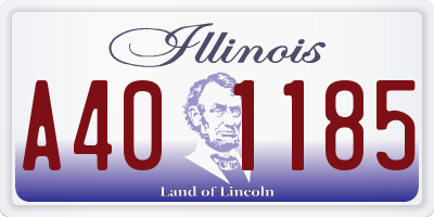 IL license plate A401185