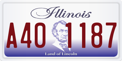 IL license plate A401187