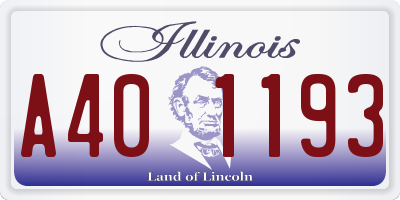 IL license plate A401193