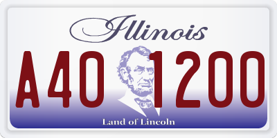 IL license plate A401200
