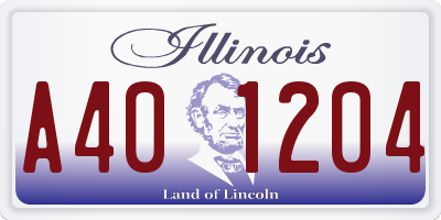 IL license plate A401204
