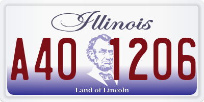 IL license plate A401206