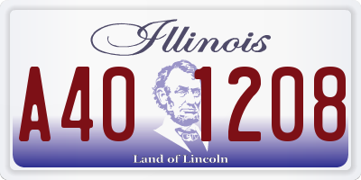 IL license plate A401208