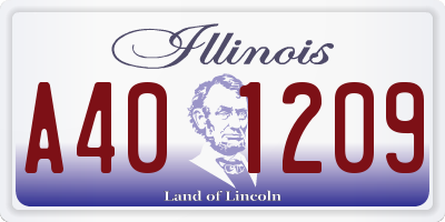 IL license plate A401209