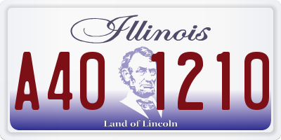 IL license plate A401210