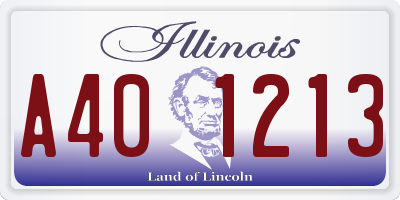 IL license plate A401213
