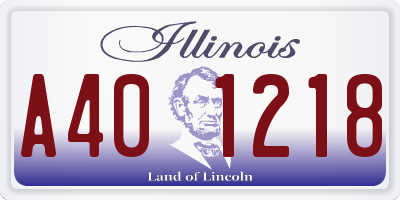 IL license plate A401218