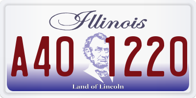 IL license plate A401220