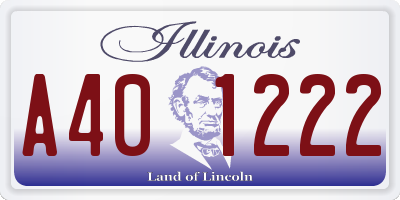 IL license plate A401222
