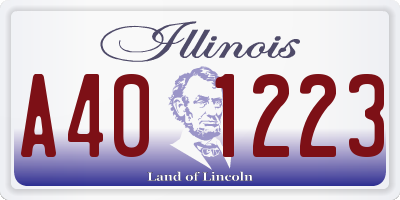 IL license plate A401223