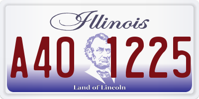 IL license plate A401225
