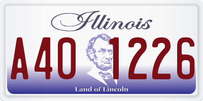 IL license plate A401226