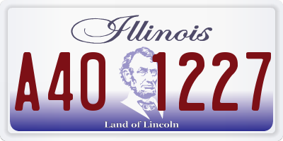IL license plate A401227