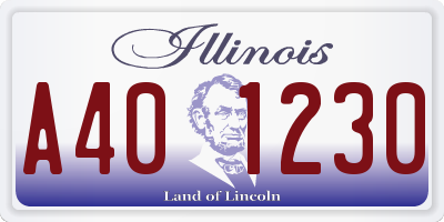 IL license plate A401230
