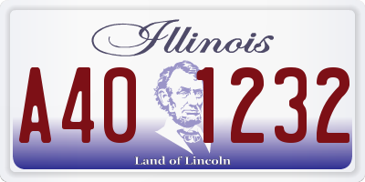 IL license plate A401232