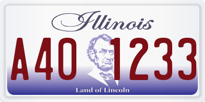 IL license plate A401233