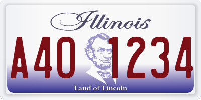 IL license plate A401234