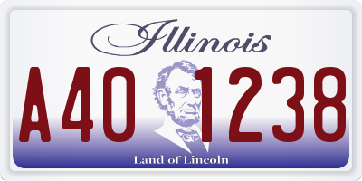 IL license plate A401238