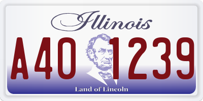 IL license plate A401239