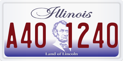 IL license plate A401240
