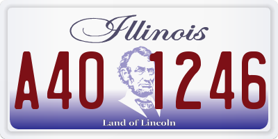IL license plate A401246