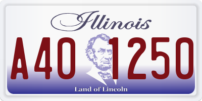 IL license plate A401250