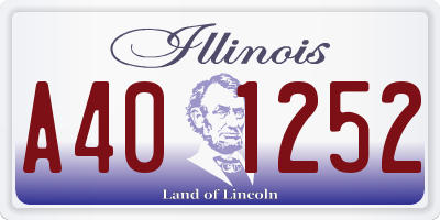 IL license plate A401252