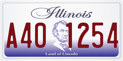 IL license plate A401254