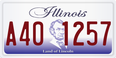 IL license plate A401257