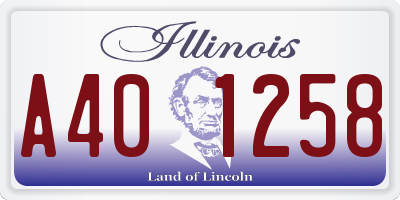 IL license plate A401258