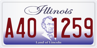 IL license plate A401259