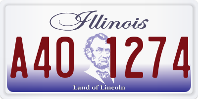 IL license plate A401274