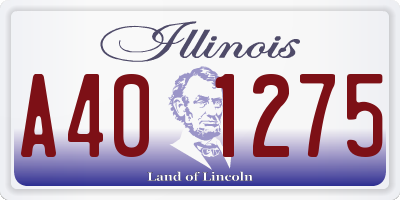 IL license plate A401275